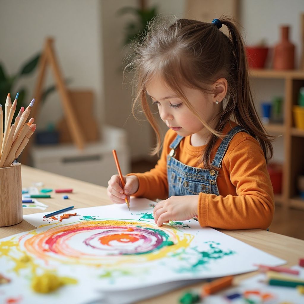 Children engaged in creative arts and crafts activities