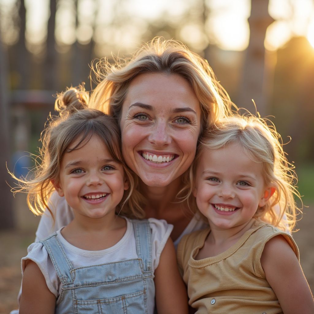 Rebecca Foster with her children